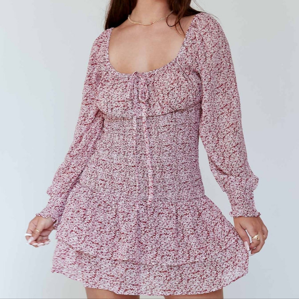 Princess Polly Floral Carrillo Ruffle Mini Dress‎